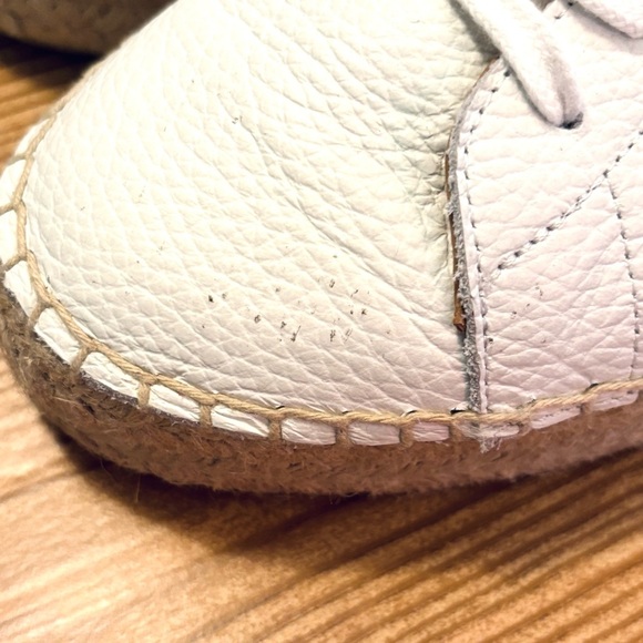 Dalson Anthropologie White Leather Espadrilles Sneakers Woven Made in Spain 10 - Picture 7 of 8